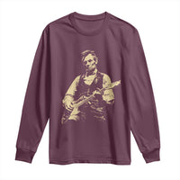 Vintage Rockin Abe Abraham Lincoln Playing Electric Guitar Long Sleeve Shirt Patriotic Music Rocker Mashup 4th of July Celebration