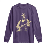 Vintage Rockin Abe Abraham Lincoln Playing Electric Guitar Long Sleeve Shirt Patriotic Music Rocker Mashup 4th of July Celebration