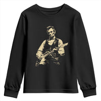 Vintage Rockin Abe Abraham Lincoln Playing Electric Guitar Youth Sweatshirt Patriotic Music Rocker Mashup 4th of July Celebration