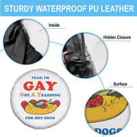 Yeah I’m GAY Got A Yearning For Hot Dogs Spare Tire Cover Funny Foodie Humor Retro Graphic