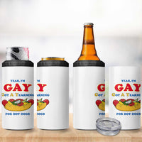 Yeah I’m GAY Got A Yearning For Hot Dogs 4 in 1 Can Cooler Tumbler Funny Foodie Humor Retro Graphic