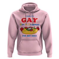 Yeah I’m GAY Got A Yearning For Hot Dogs Hoodie Funny Foodie Humor Retro Graphic