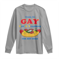Yeah I’m GAY Got A Yearning For Hot Dogs Long Sleeve Shirt Funny Foodie Humor Retro Graphic