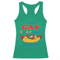 Yeah I’m GAY Got A Yearning For Hot Dogs Racerback Tank Top Funny Foodie Humor Retro Graphic