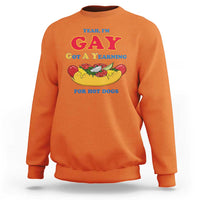 Yeah I’m GAY Got A Yearning For Hot Dogs Sweatshirt Funny Foodie Humor Retro Graphic