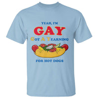 Yeah I’m GAY Got A Yearning For Hot Dogs T Shirt Funny Foodie Humor Retro Graphic