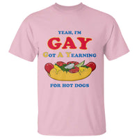Yeah I’m GAY Got A Yearning For Hot Dogs T Shirt Funny Foodie Humor Retro Graphic