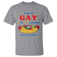 Yeah I’m GAY Got A Yearning For Hot Dogs T Shirt Funny Foodie Humor Retro Graphic