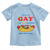 Yeah I’m GAY Got A Yearning For Hot Dogs Toddler T Shirt Funny Foodie Humor Retro Graphic