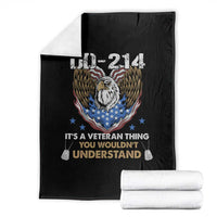 DD-214 Its A Veteran Thing You Wouldnt Understand Throw Blanket Patriotic American Eagle Military Pride Graphic