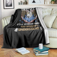 DD-214 Its A Veteran Thing You Wouldnt Understand Throw Blanket Patriotic American Eagle Military Pride Graphic