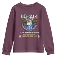 DD-214 Its A Veteran Thing You Wouldnt Understand Youth Sweatshirt Patriotic American Eagle Military Pride Graphic