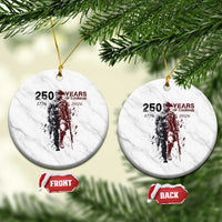 250 Years of Courage Commemorative Patriotic Soldier Ceramic Ornament American Revolution to Modern Military 1776 to 2026 Semiquincentennial
