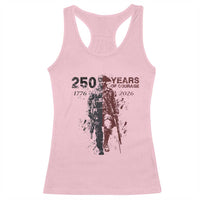 250 Years of Courage Commemorative Patriotic Soldier Racerback Tank Top American Revolution to Modern Military 1776 to 2026 Semiquincentennial