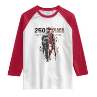 250 Years of Courage Commemorative Patriotic Soldier Raglan Shirt American Revolution to Modern Military 1776 to 2026 Semiquincentennial