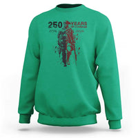 250 Years of Courage Commemorative Patriotic Soldier Sweatshirt American Revolution to Modern Military 1776 to 2026 Semiquincentennial