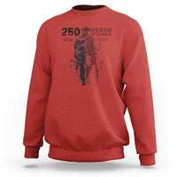 250 Years of Courage Commemorative Patriotic Soldier Sweatshirt American Revolution to Modern Military 1776 to 2026 Semiquincentennial