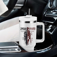 250 Years of Courage Commemorative Patriotic Soldier Tumbler With Handle American Revolution to Modern Military 1776 to 2026 Semiquincentennial