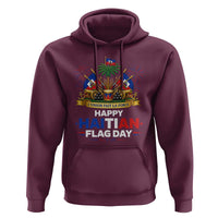 Happy Haitian Flag Day May 18 Heritage Celebration Hoodie L'Union Fait La Force Coat Of Arms Fireworks