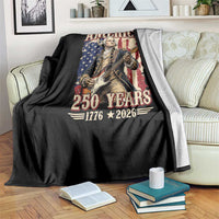America 250 Years George Washington Rock Star Throw Blanket Funny Electric Guitar Player Vintage American Flag 1776 to 2026 Semiquincentennial