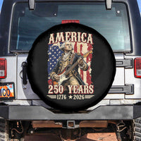 America 250 Years George Washington Rock Star Spare Tire Cover Funny Electric Guitar Player Vintage American Flag 1776 to 2026 Semiquincentennial