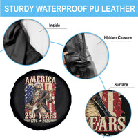 America 250 Years George Washington Rock Star Spare Tire Cover Funny Electric Guitar Player Vintage American Flag 1776 to 2026 Semiquincentennial