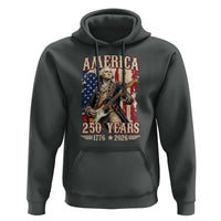America 250 Years George Washington Rock Star Hoodie Funny Electric Guitar Player Vintage American Flag 1776 to 2026 Semiquincentennial