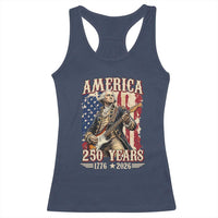 America 250 Years George Washington Rock Star Racerback Tank Top Funny Electric Guitar Player Vintage American Flag 1776 to 2026 Semiquincentennial
