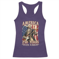 America 250 Years George Washington Rock Star Racerback Tank Top Funny Electric Guitar Player Vintage American Flag 1776 to 2026 Semiquincentennial