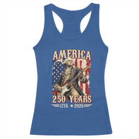 America 250 Years George Washington Rock Star Racerback Tank Top Funny Electric Guitar Player Vintage American Flag 1776 to 2026 Semiquincentennial