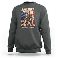 America 250 Years George Washington Rock Star Sweatshirt Funny Electric Guitar Player Vintage American Flag 1776 to 2026 Semiquincentennial