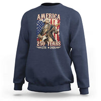 America 250 Years George Washington Rock Star Sweatshirt Funny Electric Guitar Player Vintage American Flag 1776 to 2026 Semiquincentennial