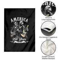 America 250 Years Abraham Lincoln and George Washington Rock Concert Garden Flag Presidents Jamming Electric Guitars 1776 to 2026 Semiquincentennial