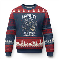 America 250 Years Abraham Lincoln and George Washington Rock Concert Ugly Christmas Sweater Presidents Jamming Electric Guitars 1776 to 2026 Semiquincentennial