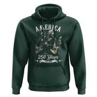 America 250 Years Abraham Lincoln and George Washington Rock Concert Hoodie Presidents Jamming Electric Guitars 1776 to 2026 Semiquincentennial