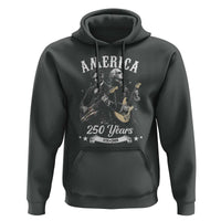 America 250 Years Abraham Lincoln and George Washington Rock Concert Hoodie Presidents Jamming Electric Guitars 1776 to 2026 Semiquincentennial