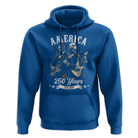 America 250 Years Abraham Lincoln and George Washington Rock Concert Hoodie Presidents Jamming Electric Guitars 1776 to 2026 Semiquincentennial