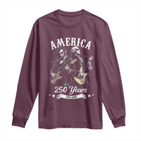America 250 Years Abraham Lincoln and George Washington Rock Concert Long Sleeve Shirt Presidents Jamming Electric Guitars 1776 to 2026 Semiquincentennial