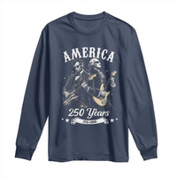 America 250 Years Abraham Lincoln and George Washington Rock Concert Long Sleeve Shirt Presidents Jamming Electric Guitars 1776 to 2026 Semiquincentennial
