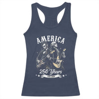 America 250 Years Abraham Lincoln and George Washington Rock Concert Racerback Tank Top Presidents Jamming Electric Guitars 1776 to 2026 Semiquincentennial