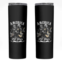 America 250 Years Abraham Lincoln and George Washington Rock Concert Skinny Tumbler Presidents Jamming Electric Guitars 1776 to 2026 Semiquincentennial
