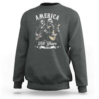America 250 Years Abraham Lincoln and George Washington Rock Concert Sweatshirt Presidents Jamming Electric Guitars 1776 to 2026 Semiquincentennial