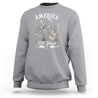 America 250 Years Abraham Lincoln and George Washington Rock Concert Sweatshirt Presidents Jamming Electric Guitars 1776 to 2026 Semiquincentennial