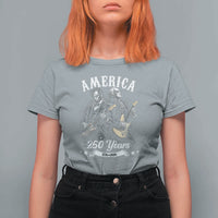 America 250 Years Abraham Lincoln and George Washington Rock Concert T Shirt For Women Presidents Jamming Electric Guitars 1776 to 2026 Semiquincentennial