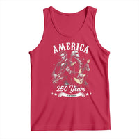 America 250 Years Abraham Lincoln and George Washington Rock Concert Tank Top Presidents Jamming Electric Guitars 1776 to 2026 Semiquincentennial