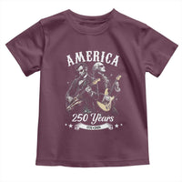 America 250 Years Abraham Lincoln and George Washington Rock Concert Toddler T Shirt Presidents Jamming Electric Guitars 1776 to 2026 Semiquincentennial