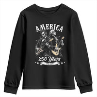 America 250 Years Abraham Lincoln and George Washington Rock Concert Youth Sweatshirt Presidents Jamming Electric Guitars 1776 to 2026 Semiquincentennial