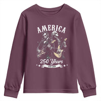 America 250 Years Abraham Lincoln and George Washington Rock Concert Youth Sweatshirt Presidents Jamming Electric Guitars 1776 to 2026 Semiquincentennial