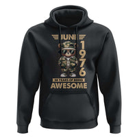 Cool Teddy Bear June 1976 50th Birthday Hoodie 50 Years Of Being Awesome Retro Streetwear Gift