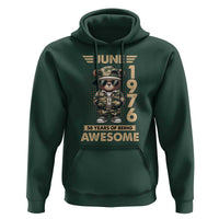 Cool Teddy Bear June 1976 50th Birthday Hoodie 50 Years Of Being Awesome Retro Streetwear Gift